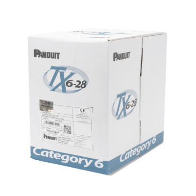 Bobina de Cable UTP 305 Metros (1000 Pies) de Cobre TX6-28Æ, Blanco, Categoría 6, Diámetro Reducido (28 AWG), CM/LSZH, de 4 Pares