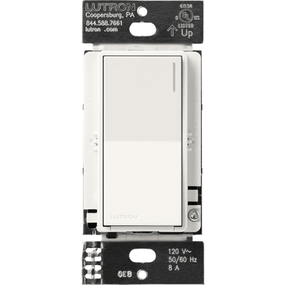 (RadioRa3) Apagador Sunnata color blanco para linea Radio Ra3, 8A de iluminacion, 5.8A Motor