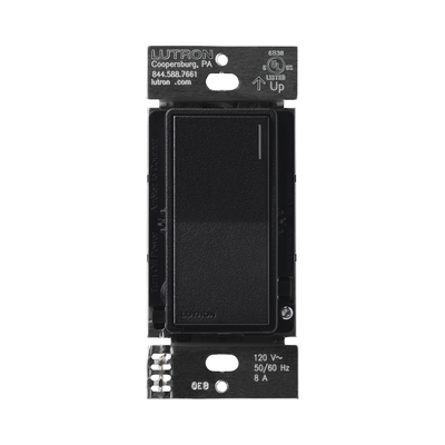 (RadioRa3) Apagador On/Off sunnata color negro satin, 8A de iluminación, 5.8A Motor