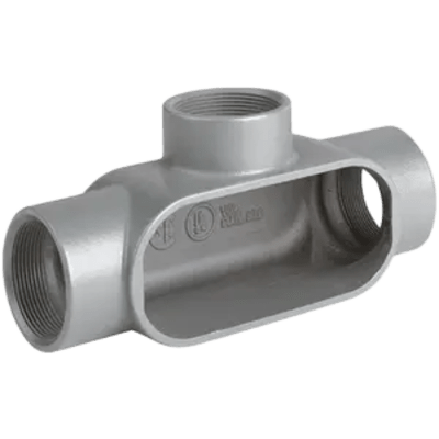 Caja Condulet Tipo T de 1-1/4" / Aluminio libre de Cobre/ NEMA 3 / Color Gris.