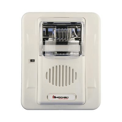 Sirena Estrobo, 12 Vcd, Multi-Candela 15 hasta 110 cd, Montaje En Pared, Color Blanco, Serie HEC3 (0500-05990) Hochiki