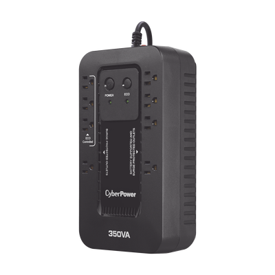 UPS de 350 VA/255 W, Topología Standby con Modo Ahorrador ECO, Entrada 120 Vca NEMA 5-15P, Con 8 Tomas NEMA 5-15R 