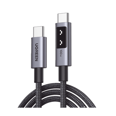Cable USB-C a USB-C | 1 Metro | Carga Rápida de hasta 100W | Transferencia de datos 480 Mbps | PD3.0 | QC4.0/3.0/2.0 | FPC | AFC | Protección Integrada| Caja de Aluminio | Nylon Trenzado | Amplia Compatibilidad | Color Negro.