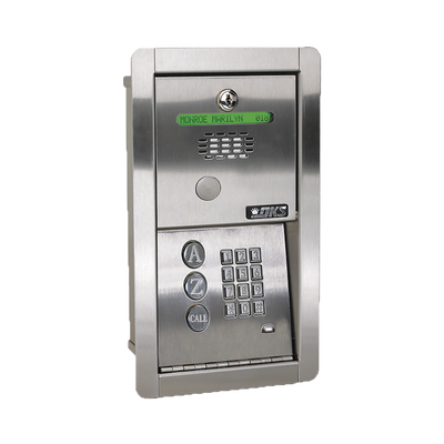 Audioportero Telefónico DKS Con Directorio / 100 Números Telefónicos / Control Para 2 Puertas / Gabinete Para Empotrar / Marcación a 16 Digitos / Linea análoga o digital 