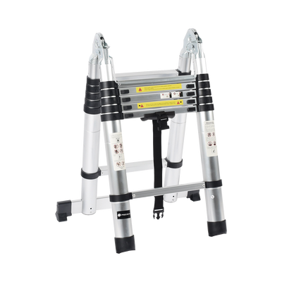 Escalera Telescópica de Aluminio Tipo Tijera de 1.9 + 1.9 Metros de Altura
