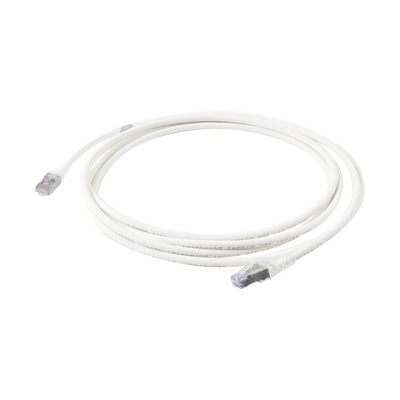 Patch Cord Skinny Cat6A Blindado S/FTP, 3.05 Metros (10 Pies), Diámetro Reducido 28 AWG, Color Blanco