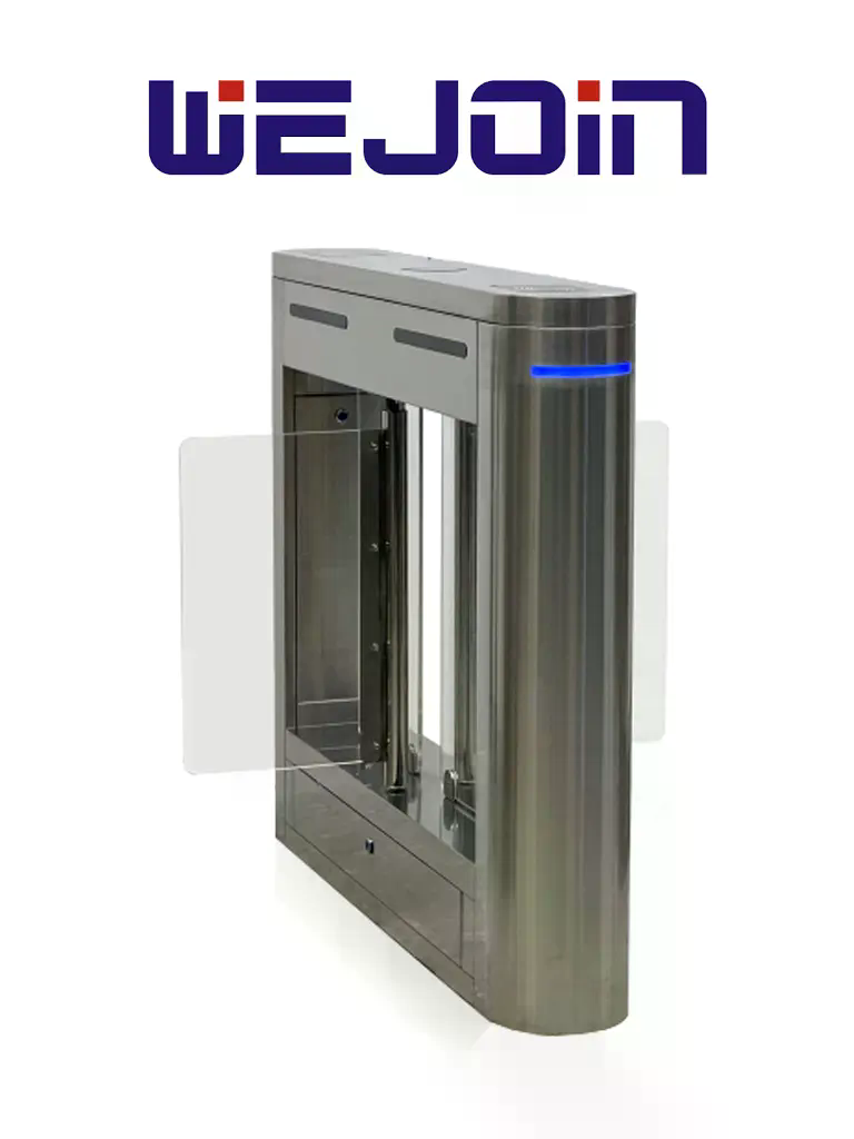 WEJOIN WJTBH101BLD - Barrera Peatonal Central  Abatible Bidireccional con Aletas de Acrílico, pase Bidireccional 3 Millones de Ciclos pase 25-35 Personas por minuto Compatible WJTBH101BLSP