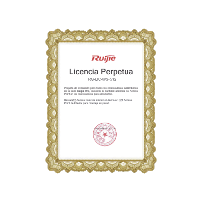 Paquete de expansión para controladores inalámbricos serie Ruijie WS hasta 512 APs interior en techo o 1024 APs interior montaje en pared.