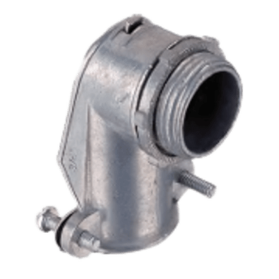 Conector Curvo para Tubo Flexible Metálico de 1/2" (13 mm).