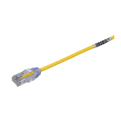 Cable de Parcheo TX6, UTP Cat6, Diámetro Reducido (28AWG), Color Amarillo, 20.2 cm (8 Pulgadas)
