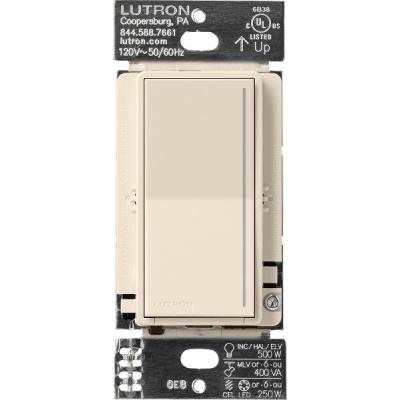 (RadioRa3) Atenuador táctil Sunnata Dimmer PRO color light almond, requiere cable neutro / soporta 250W LED