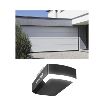 KIT COMPLETO Puerta D/ Garage 12x9 Pies / Lisa Linea Central / Color blanco / Insulada / Incluye Motor FS1000APPRT / 1/2HP / Fuerte/Silencioso/Luz LED/Motor DC .