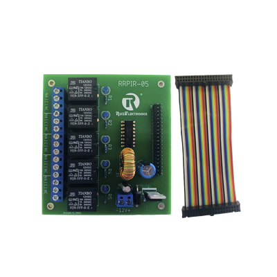 Tablilla interfaz de 5 relevadores con arnés 20x2 pines para Raspberry Pi