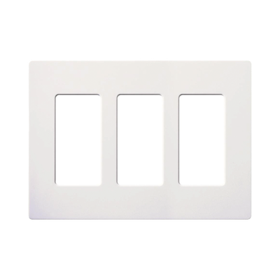 Tapa Color Blanco Snow para interruptor o dimmer Lutron, 3 gang, limpio y moderno