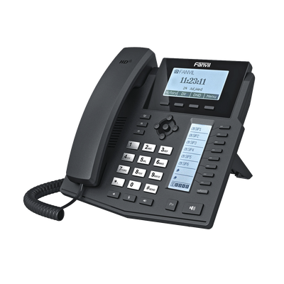 Teléfono IP Empresarial Para 6 Líneas SIP con Voz HD con 2 Pantallas LCD, 8 teclas BLF y Conferencia de 3 vías con Soporte Para PoE