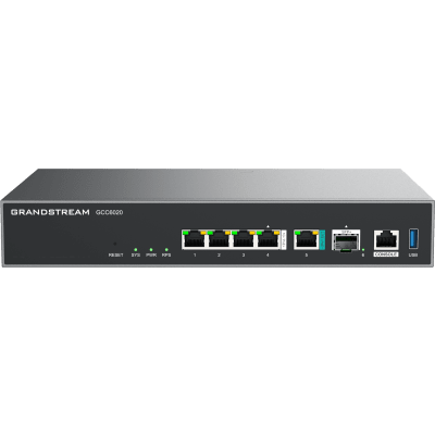 Dispositivo de Convergencia de Redes GCC6020 / Router VPN / Firewall de Próxima Generación / IP PBX / Switch de Red / 4 Puertos Gigabit Ethernet / 1 Puerto SFP+ 10 Gigabit / 1 Puerto 2.5 Gigabit / Administración en la Nube GDMS / Mont