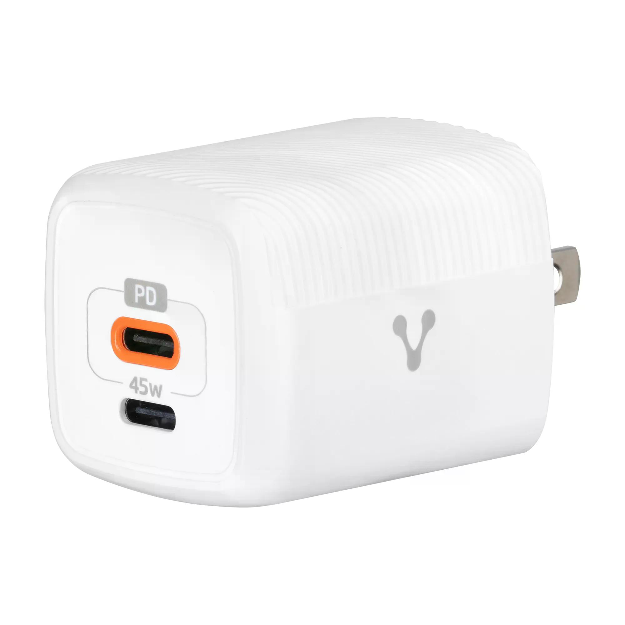 CARGADOR PARA PARED VORAGO AU-402 FAST CHARGE 3.0 A 1 USB C 45W BLANCO