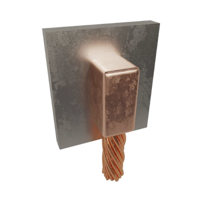 Molde para Soldadura Exotérmica para Cable 2/0 AWG a Superficie de Acero en Vertical a 90°