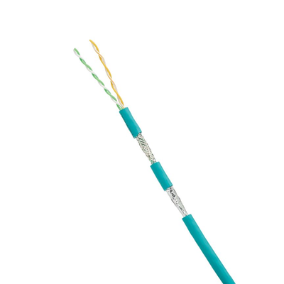 Bobina de Cable Blindado SF/UTP Categoría 5e de 2 Pares, Uso Industrial con Resistencia al Aceite y Rayos UV, Multifilar 24/7 (Flexible), Color Azul Cerceta, Bobina de 305 Metros (1000 Pies)