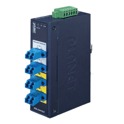 Switch Industrial Bypass de Fibra Optica Monomodo con Conector LC de 2 Canales