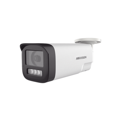 [Audio Bidireccional + Dual Light + ColorVu] Bala TURBOHD 4K (8 Megapixel) / Lente 3.6 mm / 80 mts IR EXIR + 80 mts Luz Blanca / Micrófono y Bocina Integrado / Exterior IP67 / Metal / dWDR