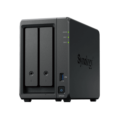 Dispositivo de Protección de Datos Synology ActiveProtect DP320 | 2 HDD 8 TB (RAID 1) | AMD R1600 2 Núcleos | 8 GB RAM | Protección Ransomware | Inmutabilidad y WORM | Copia de Seguridad y Recuperación Flexible | Compatibilidad
