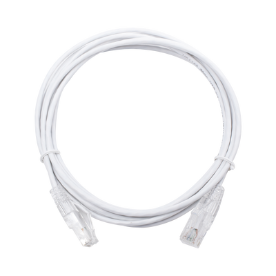 Cable de Parcheo Slim UTP Cat6 - 3 Metros (9.84 Pies) Blanco Diámetro Reducido (28 AWG)