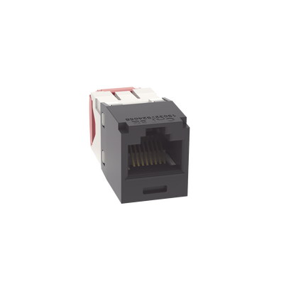 Conector Jack RJ45 Estilo TG, Mini-Com, Categoría 5e, de 8 Posiciones y 8 Cables, Color Negro