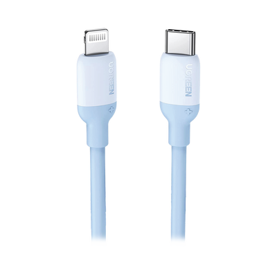 Cable USB-C a Lightning / Certificado MFi / 1 Metro / Adecuado para iPhone, iPad, iPod / Carga Rápida PD 20W /  Sincronización de Datos de hasta 480 Mbps / Goma de Silicona y  TPE. / Suave al Tacto / Color Navy Blue