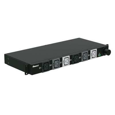 PDU Básico para Distribución de Energía, Plug de Entrada Trifásico CS8365C, Con 6 Contactos C19, Instalación Horizontal de 19in, 1UR, 50 Amp, 208 Vca