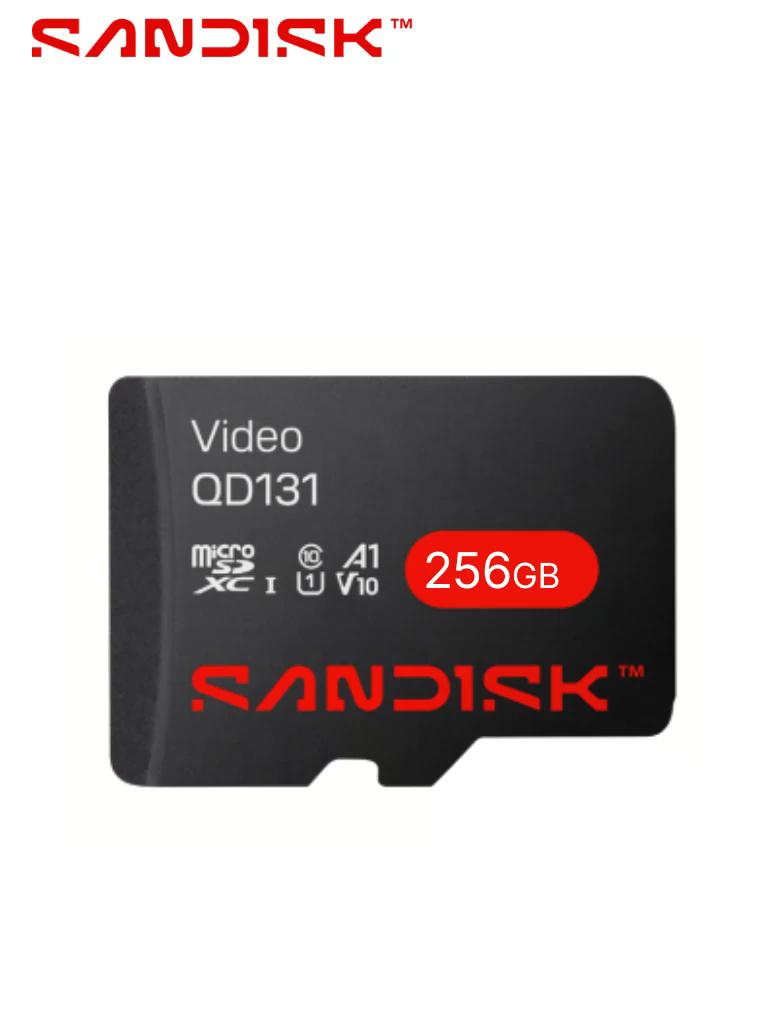 SANDISK - Memoria SC QD131 MICRO SDHC 256GB / Clase 10/ U1 Lectura 160 MB/S / ESC 18 MB/S / Especializada para Videovigilancia