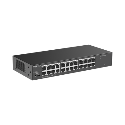 Switch no administrable, con 24 puertos Gigabit, Visible en la Topología