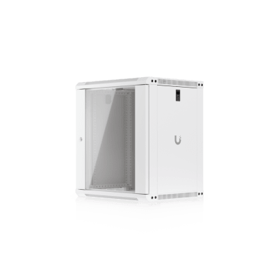 UACC Rack Cabinet 12U (550 x 450 mm) - Gabinete Cerrado para Montaje en Pared con Puerta de Vidrio Templado, Totalmente Ensamblado con Ventiladores Integrados y Paneles Removibles
