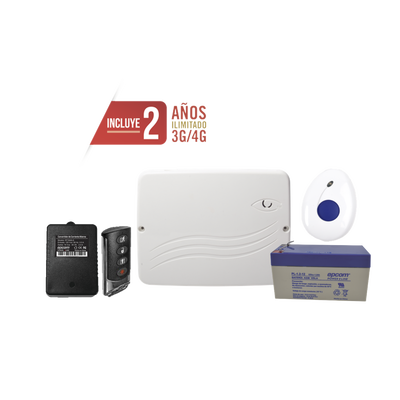 Kit de Panel de Alarma Híbrido 4G LTE con botón de Pánico y Detección de Caídas Inalámbrico, Incluye SIM con 2 años de Datos y APP Gratis