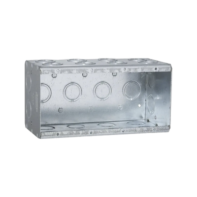 Caja Multigang de 4 Gangs/ Profundidad de 3-1/2 Pulgadas (8.89 cm)/ 24 Entradas de 1/2 - 3/4 Pulgadas (1.27 - 1.91 cm)