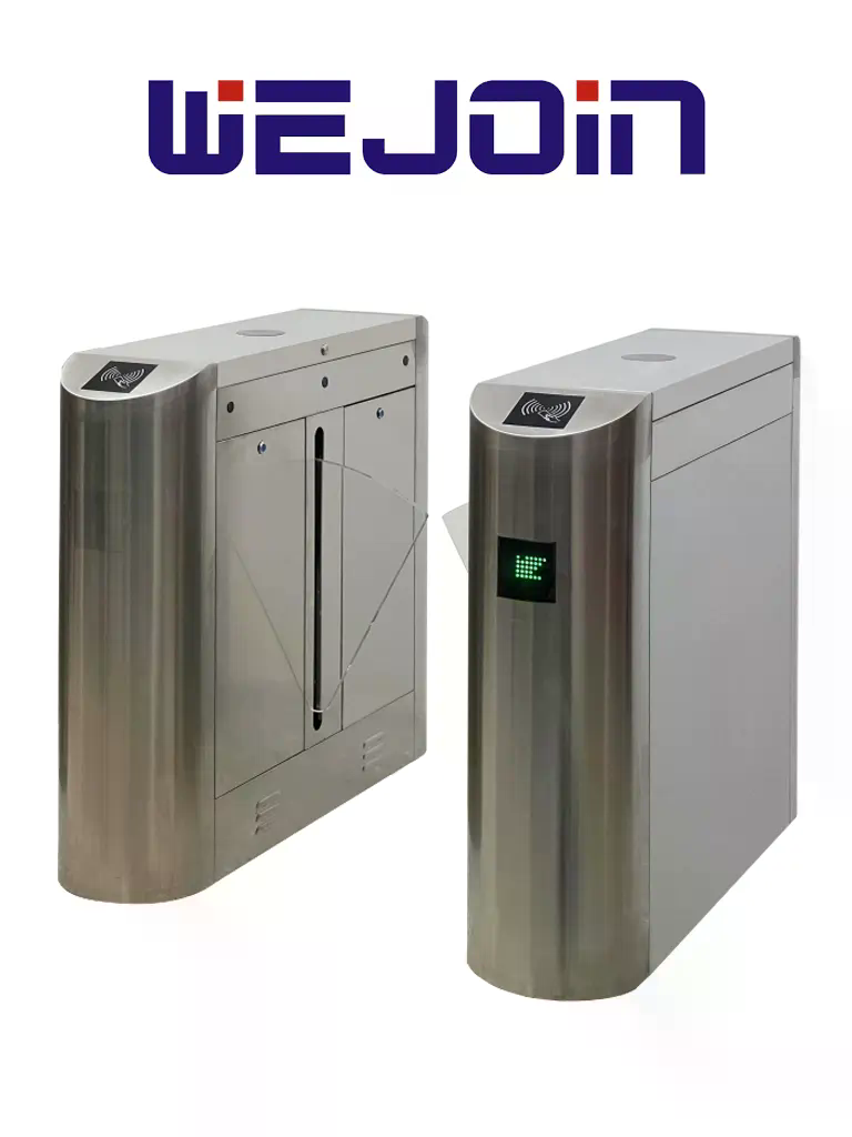 WEJOIN WJTYH101SP - Barreras Peatonal Flap Barrier Bidireccional con Aletas de Acrílico 3 Millones de Ciclos pase 25 - 35 por minuto Compatible con Controles de Acceso 
