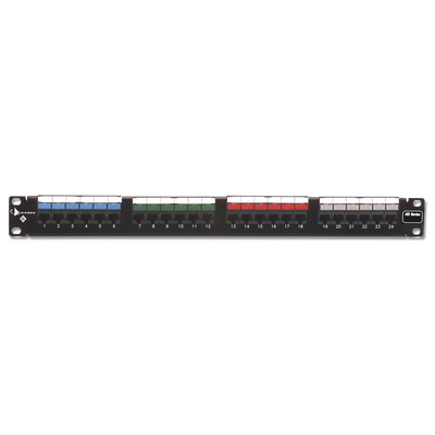 Patch Panel UTP HD6 de 24 Puertos, Precargado con Jacks Categoría 6, Plano, 1UR