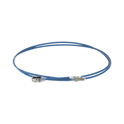 Patch Cord Cat6A, Diametro Reducido 28 AWG, Blindado S/FTP, CM/LS0H, 1.5 Metros (4.92 Pies), Color Azul