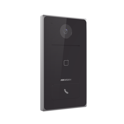 Frente de Calle METALICO PoE / Ángulo 129°H / NO requiere Monitor / PoE Estandar / IP65  / Apertura desde Hik-connect / Soporta 1 Departamento / Soporta Tarjetas Mifare / 1 Salida Relay