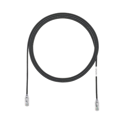 Cable de Parcheo TX6, UTP Cat6, Diámetro Reducido (28AWG), Color Negro, 1.83 Metros (6 Pies)