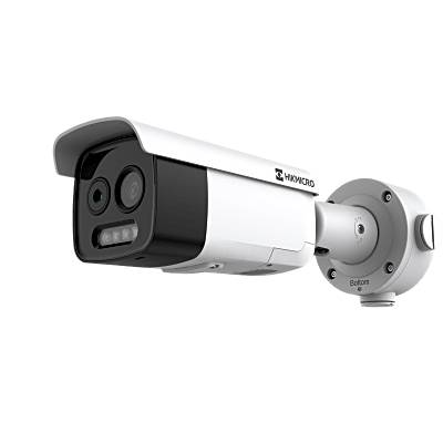 HIKMICRO Cámara Bala IP Térmica y Óptica Biespectral / Análisis de Video (VCA 3.0) para Protección Perimetral / Detección Térmica de Incendios y Humos / Medición de Temperatura -20°C a 150°C 