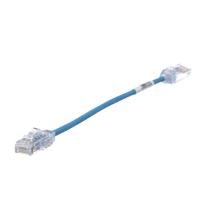 Cable de Parcheo TX6, UTP Cat6, Diámetro Reducido (28AWG), Color Azul, 20.2 cm (8 Pulgadas)