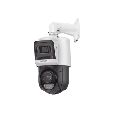[TandemVu] Domo PTZ IP 4 Megapixel + Cámara Fija 4 Megapixel / 15X Zoom / 100 mts IR + 30 mts Luz Blanca / IP67 / ACUSENSE / PoE+ / 2 Micrófonos Integrados y Bocina / Alerta Audible y Luz Estroboscopica / Alarmas I/O / DARKFIGHTER / Micro SD