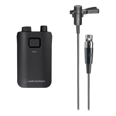 TRANSMISOR DE PETACA INALÁMBRICO CON MICRÓFONO DE SOLAPA AT831CH SERIE ESW.