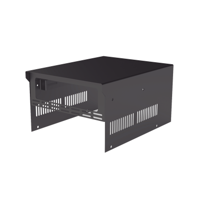 Gabinete de acero en color negro, para usar como base con radio aéreo IC-A120 y fuente de alimentación SEC1223 