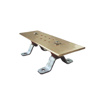 Barra para Unión de Cobre, medidas  20 x 10.16 x 0.64 cm., con Aisladores 