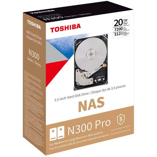 DISCO DURO INTERNO TOSHIBA N300 PRO 20TB 3.5" NAS SATA 7200RPM 512MB (HDWG62AXZSTB)