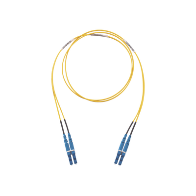 Jumper de Fibra Optica Monomodo 9/125 OS2, LC-LC Duplex, LSZH, Color Amarillo, 10 Metros (32.81 Pies)