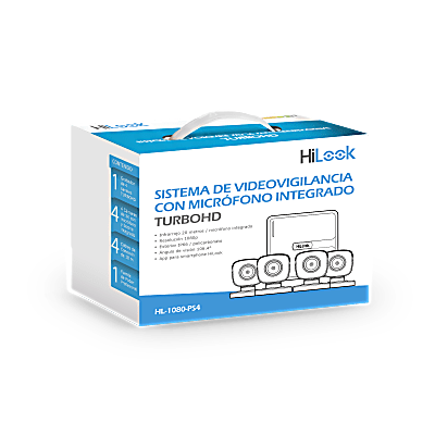(MICRÓFONO Integrado) Kit TurboHD 1080p Lite / DVR 4 canales / Audio por Coaxitron / 4 Cámaras Bala de Policarbonato con Micrófono Integrado