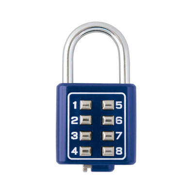 Candado Digital de Combinación M35 / No Requiere Llave / Combinación única integrada por 4 dígitos / Color Azul.